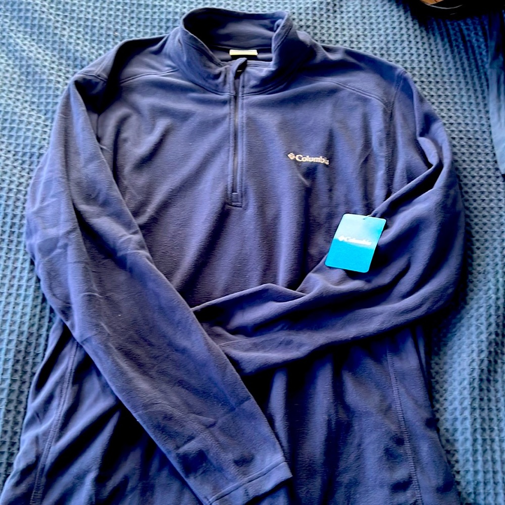 COLUMBIA Men Pine Ridge Half Zip Fleece Pullover Sweatshirt